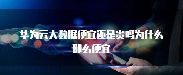 华为云大数据便宜还是贵吗为什么那么便宜