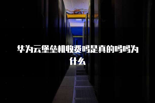 华为云堡垒机收费吗是真的吗吗为什么