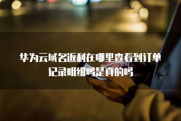 华为云域名返利在哪里查看到订单记录明细吗是真的吗