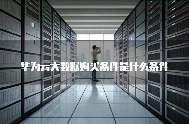 华为云大数据购买条件是什么条件