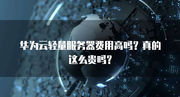 华为云轻量服务器费用高吗？真的这么贵吗？