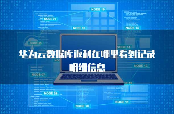华为云数据库返利在哪里看到记录明细信息