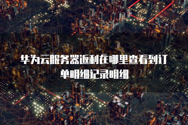 华为云服务器返利在哪里查看到订单明细记录明细