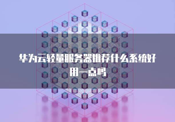 华为云轻量服务器推荐什么系统好用一点吗