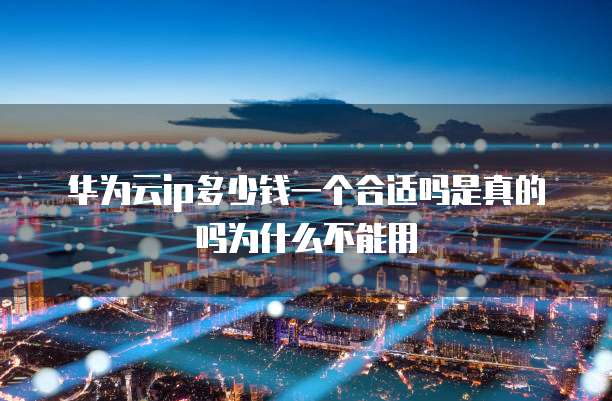华为云ip多少钱一个合适吗是真的吗为什么不能用