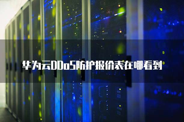 华为云DDoS防护报价表在哪看到