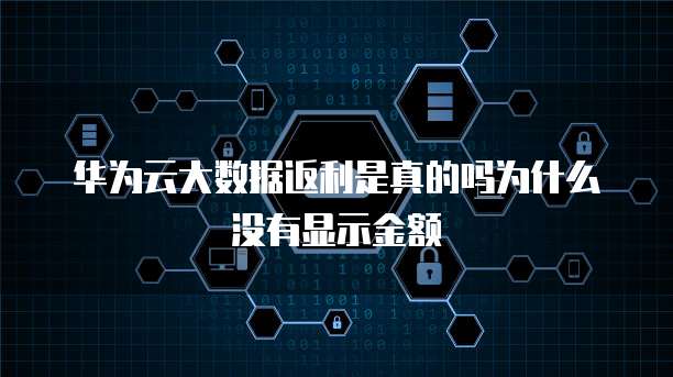 华为云大数据返利是真的吗为什么没有显示金额