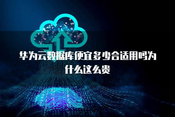 华为云数据库便宜多少合适用吗为什么这么贵
