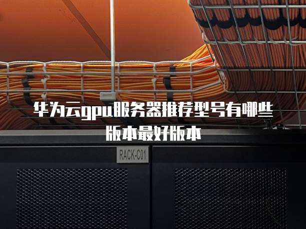 华为云gpu服务器推荐型号有哪些版本最好版本