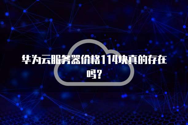 华为云服务器价格114块真的存在吗?
