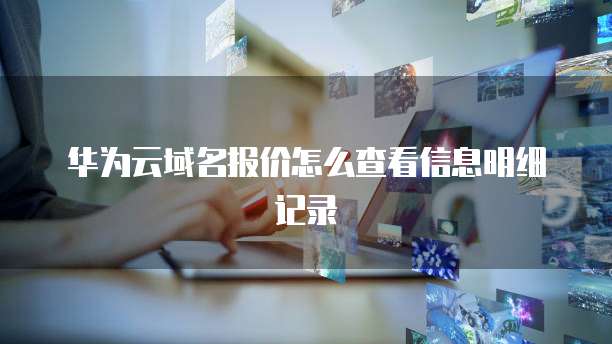 华为云域名报价怎么查看信息明细记录
