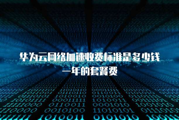 华为云网络加速收费标准是多少钱一年的套餐费