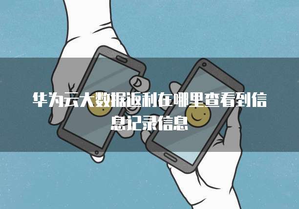 华为云大数据返利在哪里查看到信息记录信息