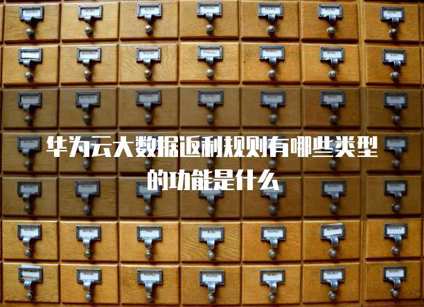 华为云大数据返利规则有哪些类型的功能是什么