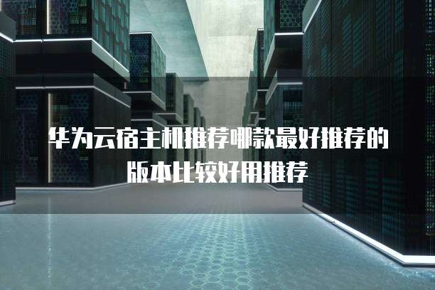 华为云宿主机推荐哪款最好推荐的版本比较好用推荐