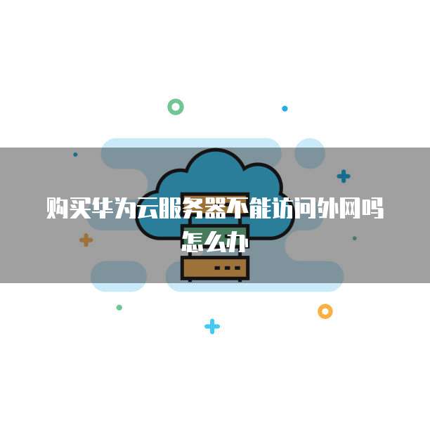 购买华为云服务器不能访问外网吗怎么办