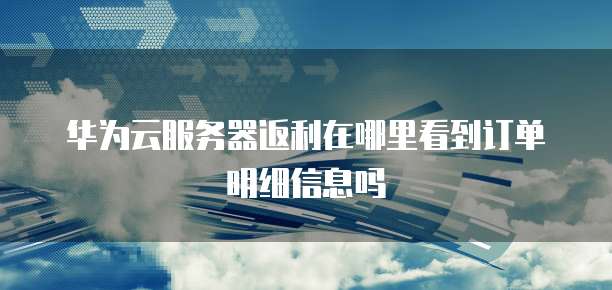 华为云服务器返利在哪里看到订单明细信息吗