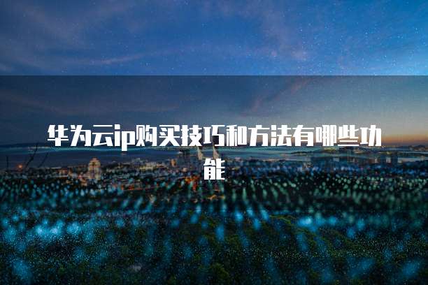 华为云ip购买技巧和方法有哪些功能