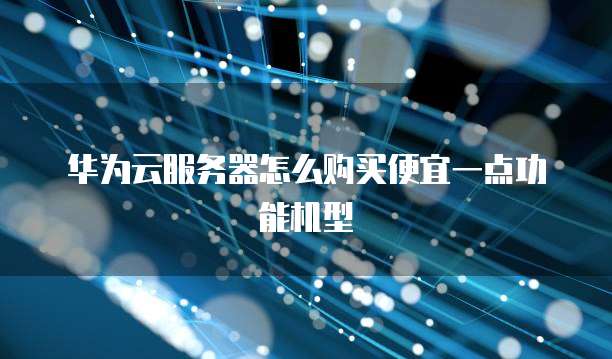 华为云服务器怎么购买便宜一点功能机型