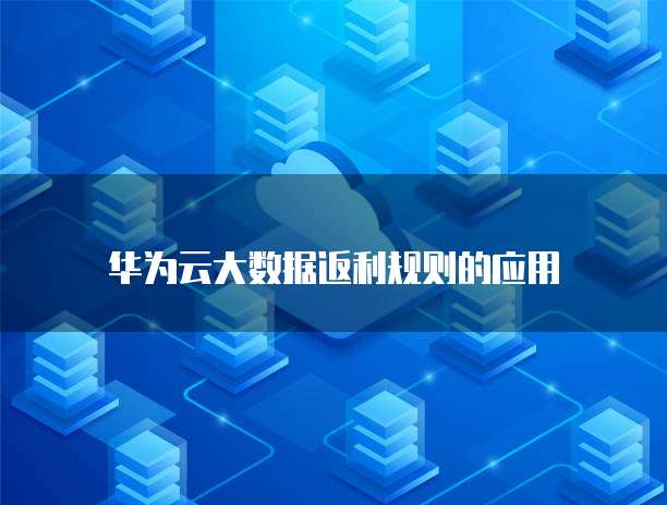 华为云大数据返利规则的应用