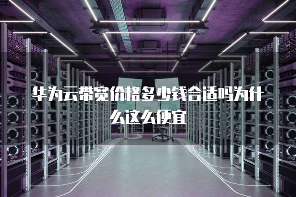 华为云带宽价格多少钱合适吗为什么这么便宜