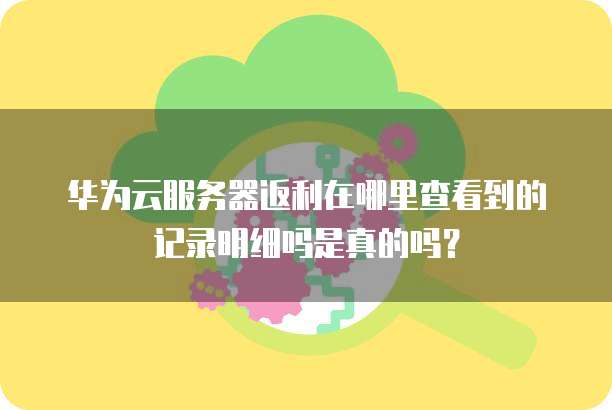 华为云服务器返利在哪里查看到的记录明细吗是真的吗？