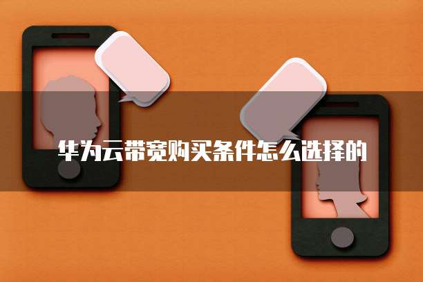 华为云带宽购买条件怎么选择的