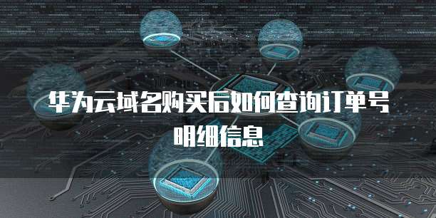 华为云域名购买后如何查询订单号明细信息