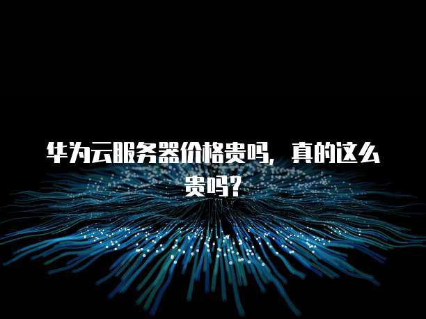 华为云服务器价格贵吗,真的这么贵吗?