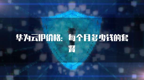 华为云IP价格:每个月多少钱的套餐