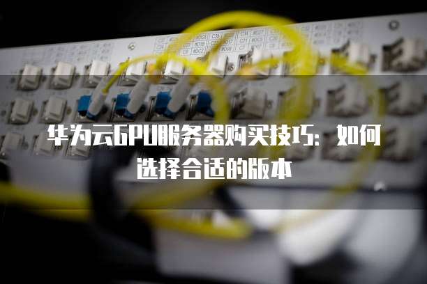华为云GPU服务器购买技巧:如何选择合适的版本