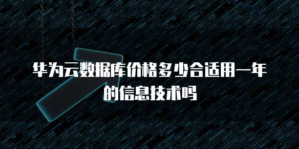 华为云数据库价格多少合适用一年的信息技术吗