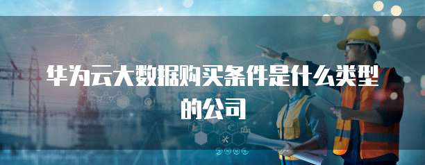 华为云大数据购买条件是什么类型的公司