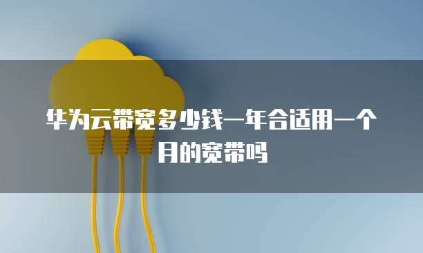 华为云带宽多少钱一年合适用一个月的宽带吗