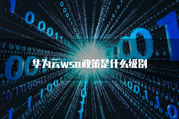 华为云wsa政策是什么级别