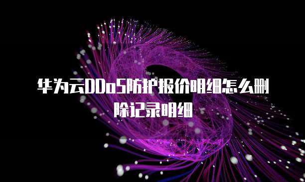 华为云DDoS防护报价明细怎么删除记录明细