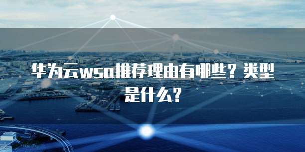 华为云wsa推荐理由有哪些?类型是什么?