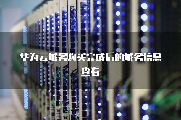 华为云域名购买完成后的域名信息查看