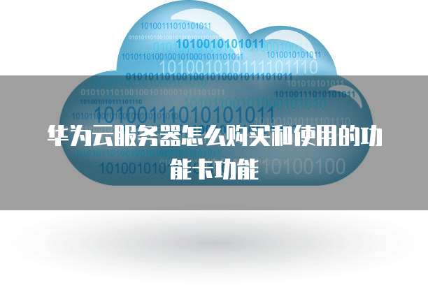 华为云服务器怎么购买和使用的功能卡功能