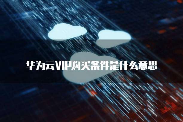 华为云VIP购买条件是什么意思