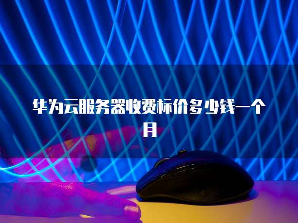 华为云服务器收费标价多少钱一个月