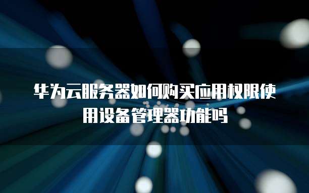 华为云服务器如何购买应用权限使用设备管理器功能吗
