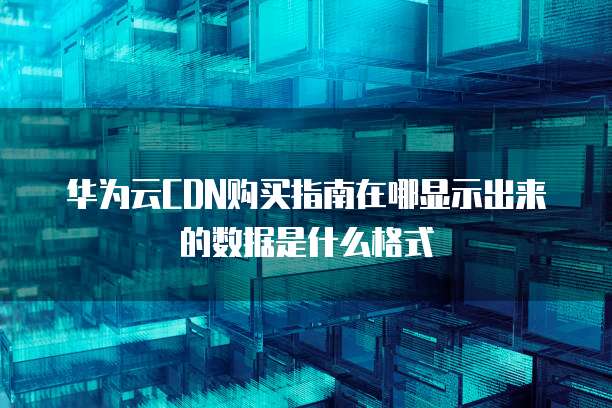 华为云CDN购买指南在哪显示出来的数据是什么格式