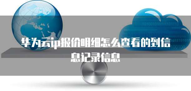 华为云ip报价明细怎么查看的到信息记录信息