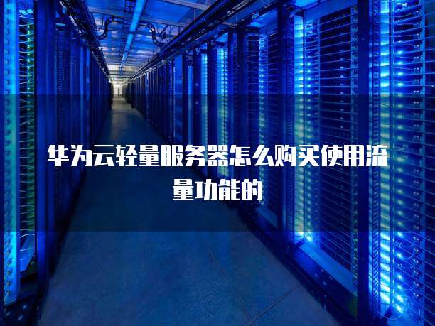 华为云轻量服务器怎么购买使用流量功能的