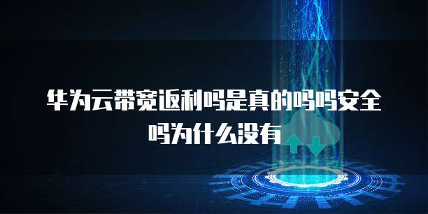 华为云带宽返利吗是真的吗吗安全吗为什么没有