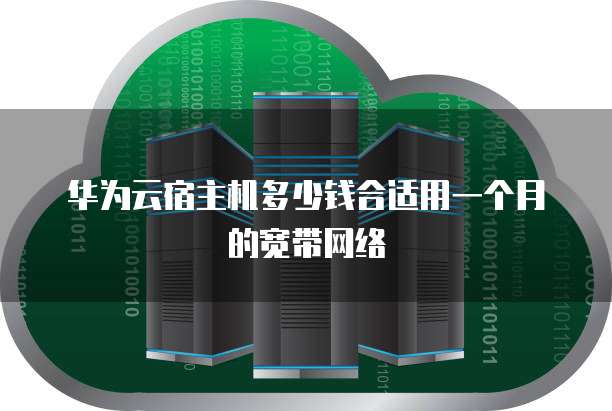 华为云宿主机多少钱合适用一个月的宽带网络