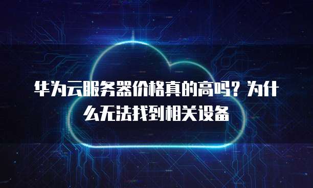 华为云服务器价格真的高吗?为什么无法找到相关设备