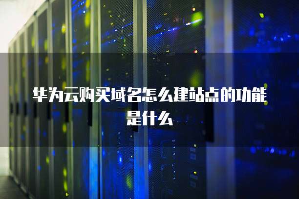 华为云购买域名怎么建站点的功能是什么