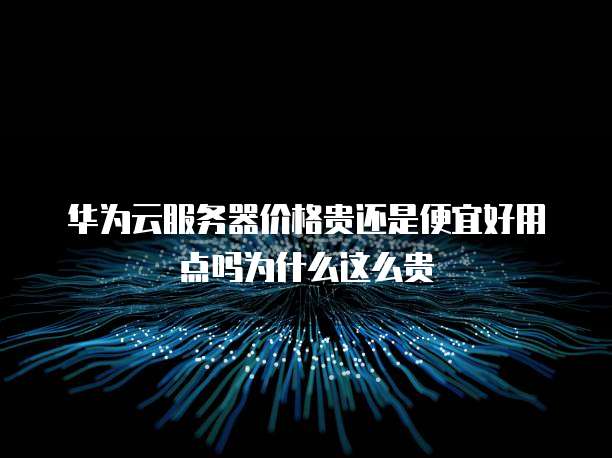 华为云服务器价格贵还是便宜好用点吗为什么这么贵